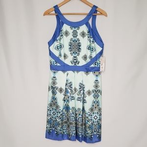 Katherine Kelly Blue and Turquoise Lacey Dress